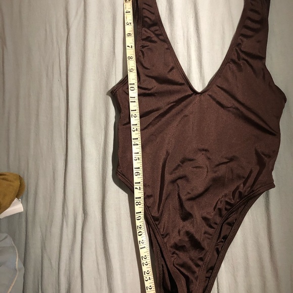 BASTA SURF HIGH LEG EYE MAILLOT SOLID ONE-PIECE SWIMSUIT small brown - Picture 5 of 7